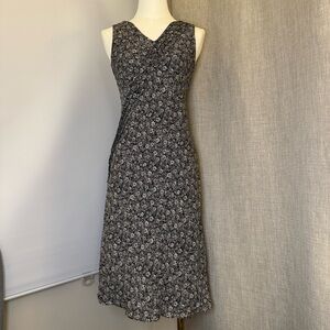 Vintage 100% Silk Midi Dress, XS, Excellent Condition
